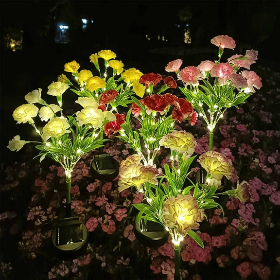 Solar Flower Lights Outdoor LED Decorative Garden Stake Lights, Auto On/Off, Waterproof, Bright Up To 8 Hours, Realistic Solar Powered Floral Decor Gift