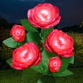 thumbnail image 1 of Solar Flower Lights Outdoor, Waterproof LED Solar Garden Lights with 5 Roses, Decorative Solar SLights for Patio Pathway Yard (Red, 1 Pack), 1 of 8