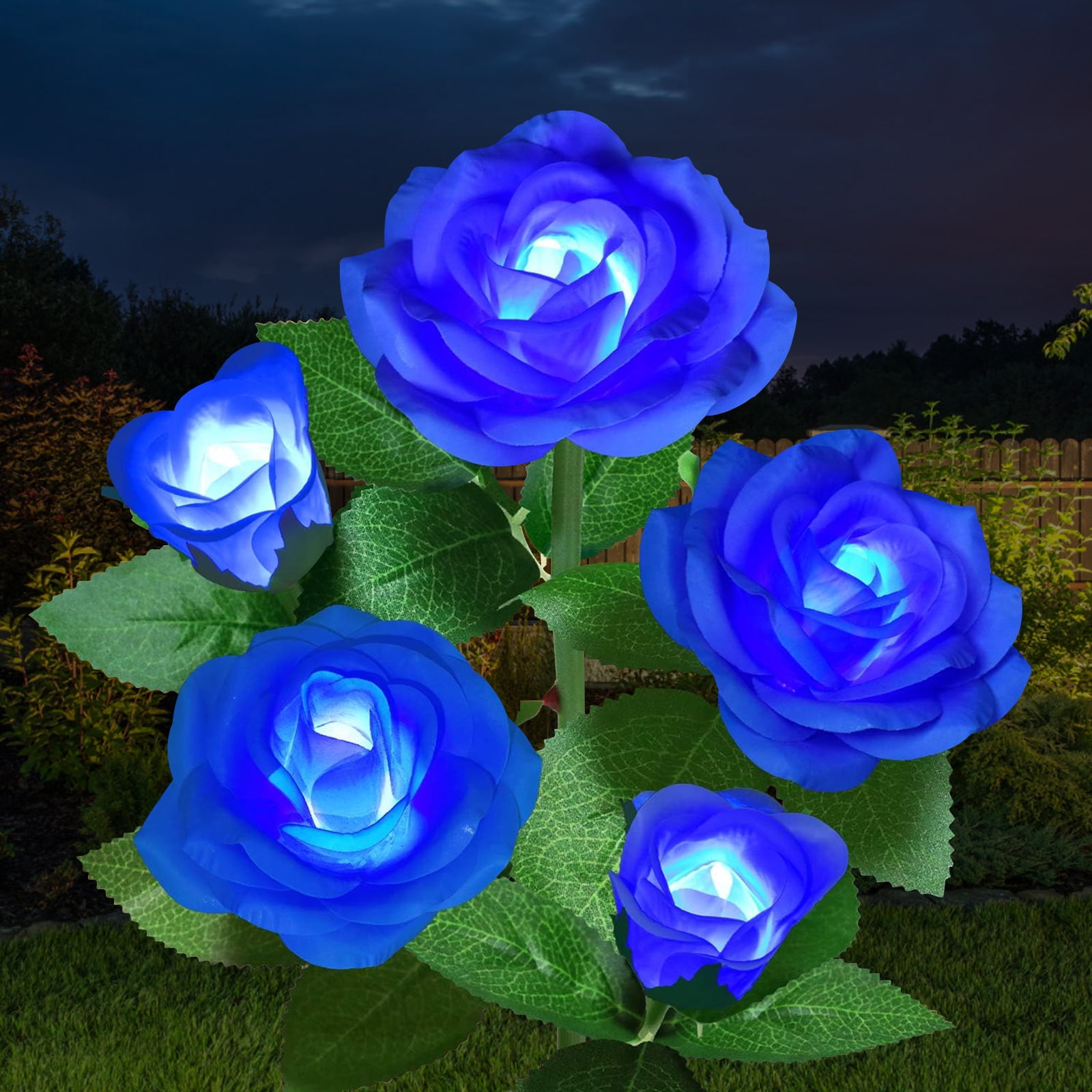 Solar Flower Lights Outdoor, Waterproof LED Solar Garden Lights with 5