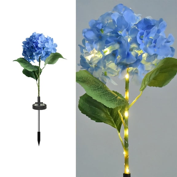 Solar Flower Outdoor Decorative Lights - LED Garden Lighting for Patio, Landscaping, and Holiday Decoration, Waterproof and Durable Design Blue