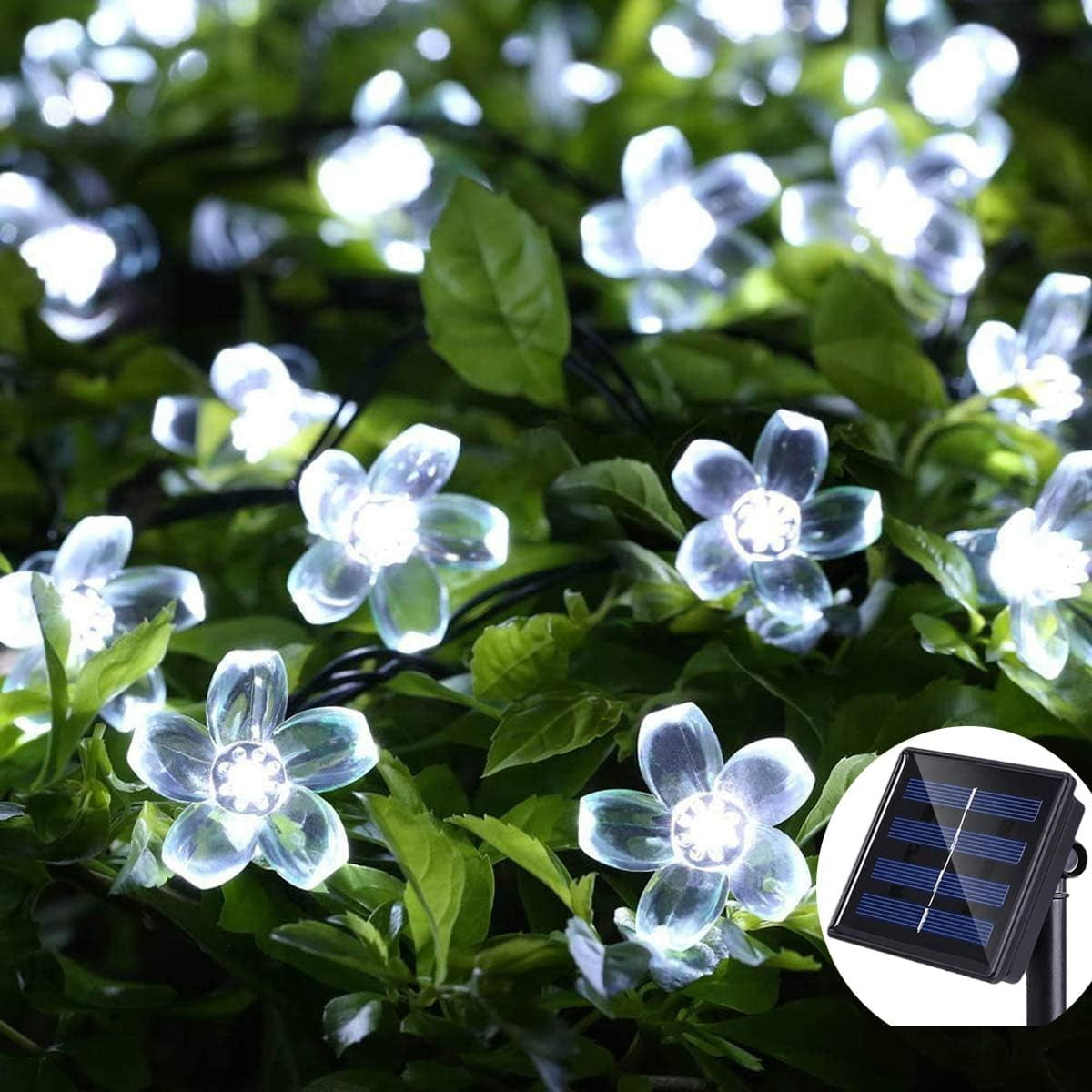 Solar Flower String Lights,39ft 100 LED Solar Fairy Light Outdoor
