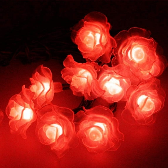 Solar Flower String Lights, 7M 50LED Solar Rose String Lights Flower Fairy String Lights Waterproof with 8 Mode for Garden Outdoor