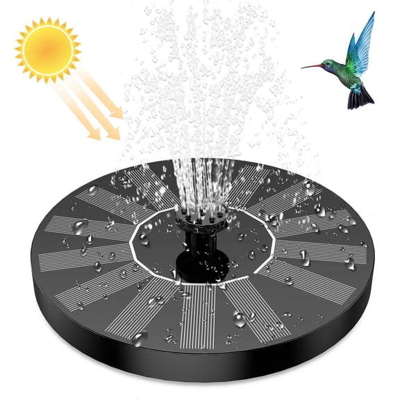 Solar Fountain, 1.5W Solar Fountain Pump with 6 Nozzles, Upgraded Floating Bird Bath Fountain for Garden, Pond, Pool, Fish Tank, Outdoor Water Feature