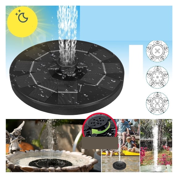 Solar Fountain Pump 4 In 1 Solar Fountain 3W High-efficiency Conversion Solar Pump Garden Pool Fountain Bird Bath Fish Tank Pool 16CM Diameter ,Security Protection