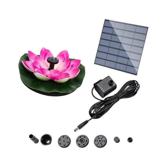 Solar Fountain Pump, Floating Lotus Flower Water Aerator for Bird Bath Pond and Pool, Automatic Solar Powered Water Feature for Outdoor Garden and Patio Decoration, A