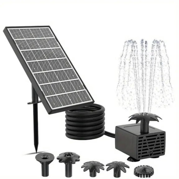 Solar Fountain Pump Kit with Separate Solar Panel, 3.5 W Upgraded Solar Water Pump with 9.8FT Cable & 4 Nozzles Solar Water Fountain for Bird Bath, Outdoor Pond, Patio Garden No Power Storage