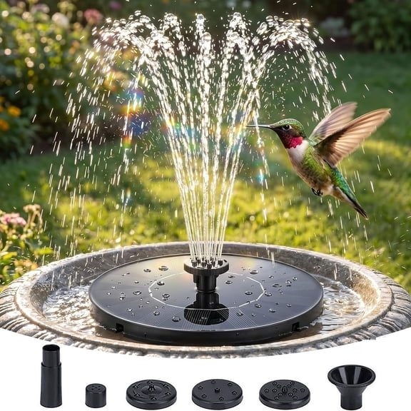 AZSHOP Solar Fountain for Bird Bath, 1.5W Solar Water Pump for Fountain Outdoor, Easy to Use for Bird Bath for Outside, Garden, Pond, Patio