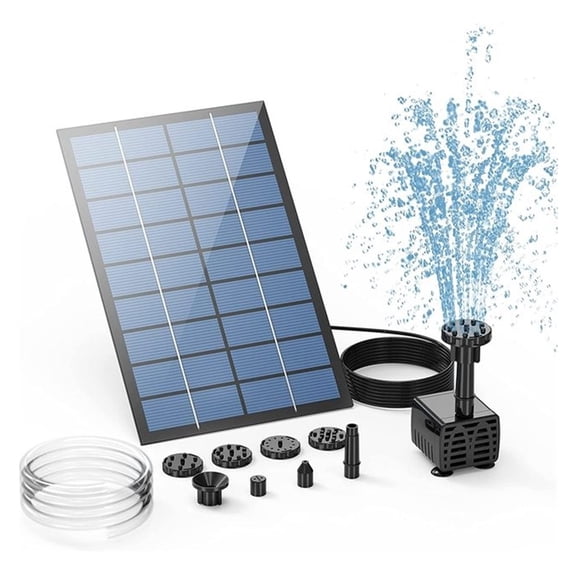 Solar Fountain Pump, Solar Water Pump Floating Fountain With 6 Nozzles, For Bird Bath, Pond Or Garden Solar Aerator Pump ,Multi-Install Methods