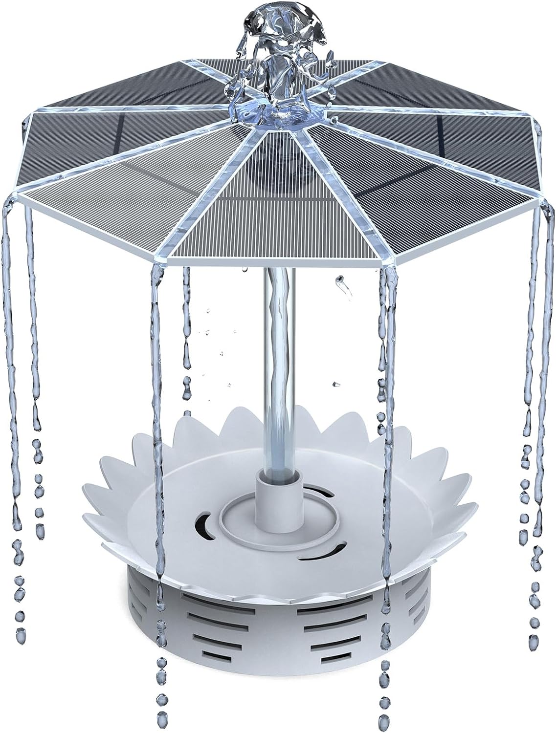 Chidian 1 Set Solar Water Fountain Solar Water Pump Garden Bird Bath