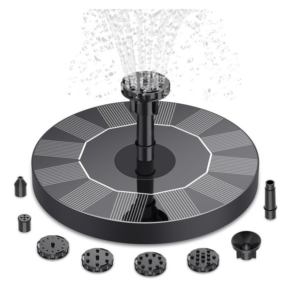 Solar Fountain Pump,with 6Nozzles And 4ft Water Pipe,Solar Powered Pump For Bird Bath,Pond,Garden And Other Places ,Multi-Install Methods