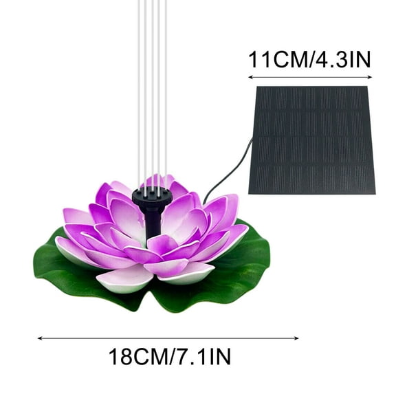 Solar Fountain Solar Floating Fountain | Leaf & Flower Pond Decor | 1.2w Auto Water Feature | 12"-24" Spray Height | Wireless Garden Fountain Decor Floating Water Feature