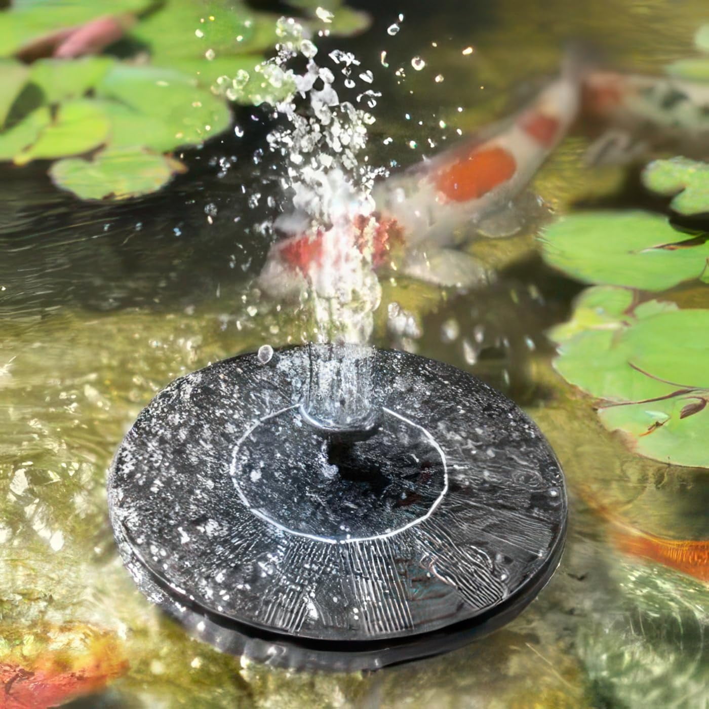 Solar Fountain, Solar Powered Bird Bath Fountain Pump 1.5W Solar Panel Kit Water Pump,Outdoor Watering Submersible Pump for Pond, Pool, Garden, Fish Tank, Aquarium 5.1in