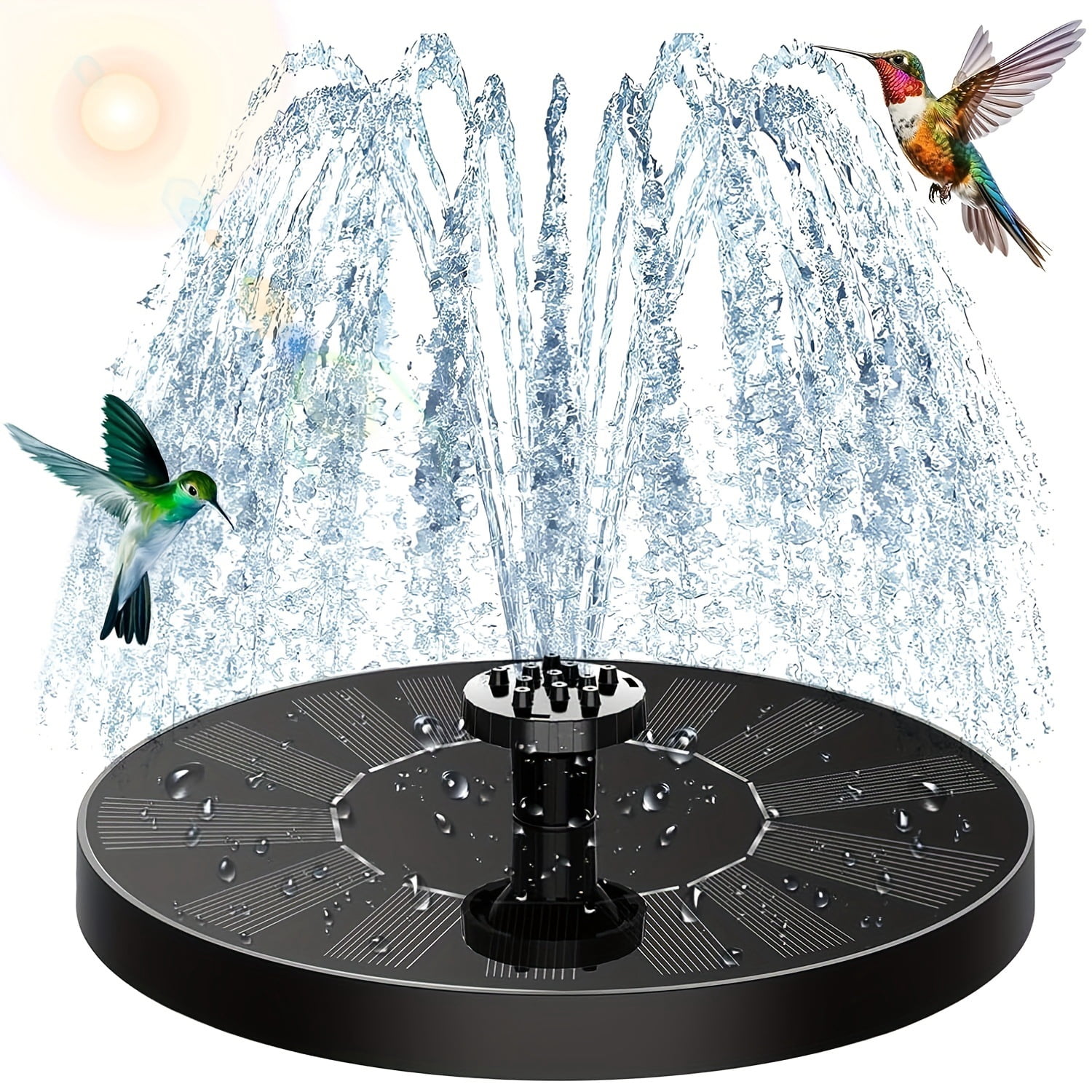 Solar Fountain Water Pump, New Upgraded Mini Solar Powered Fountain, Free Standing Solar Panel Kit