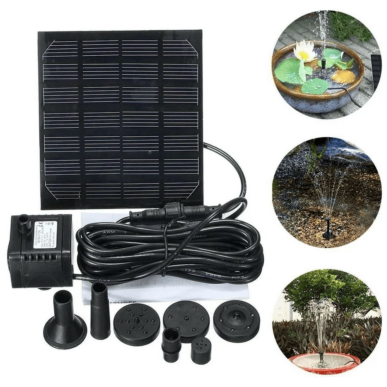 Solar Fountain Water Pump, Solar Powered Bird Bath, Submersible Water Pump Kit for Outdoor Pool, Small Pond, Garden Fish Tank