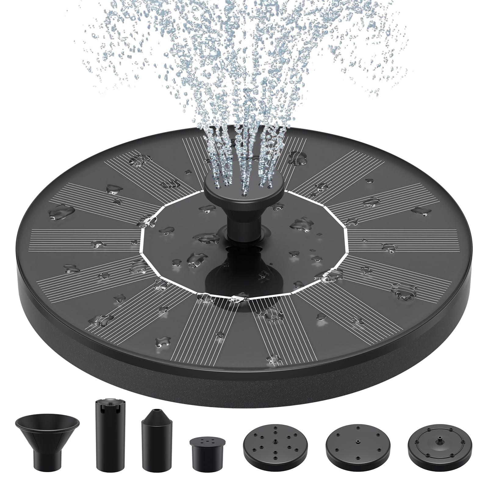 Homhougo solar fountain upgraded solar powered bird bath fountain pump