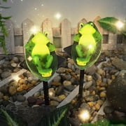 Solar Frog Garden Statue Light 16.14In Solar Powered Auto Dusk To Dawn Lighting Waterproof Weather Resistant Build Cute Frog Sculpted Design for Yard Lawn Patio Pond Garden Outdoor Landscape Decor