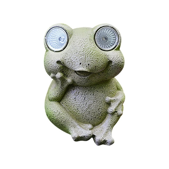 Solar Frog Garden Statue Light, Outdoor Decor Fairy Garden Decorations Outside Art for Yard, Gardens Patio, Lawn Decor Unique Gift for Women