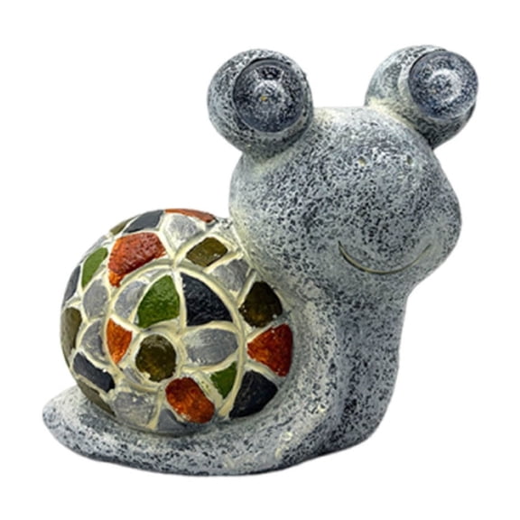 Solar Frog Snail Garden Statue Outdoor Resin Animal Ornament with LED Solar Light Waterproof Weather Resistant Yard Patio Lawn Courtyard Decoration, Rustic Garden Sculpture Gift for Outdoor Spaces