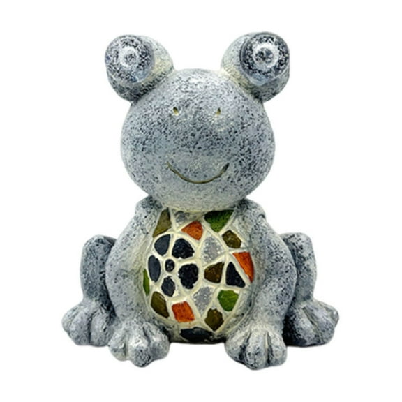 Solar Frog Snail Garden Statue Outdoor Resin Animal Ornament with LED Solar Light Waterproof Weather Resistant Yard Patio Lawn Courtyard Decoration, Rustic Garden Sculpture Gift for Outdoor Spaces