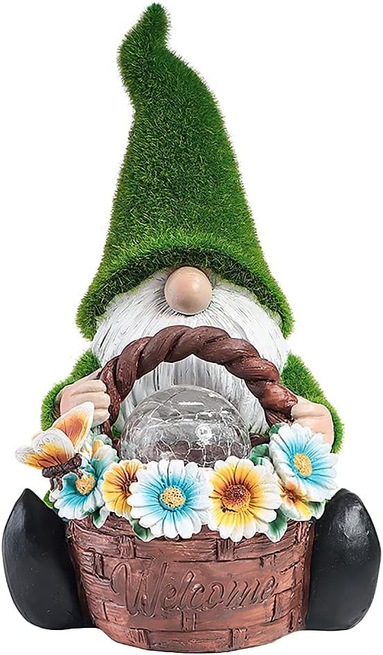 Solar GNOME Statue,Garden Gnome,Garden Gnome for Outdoor Decor