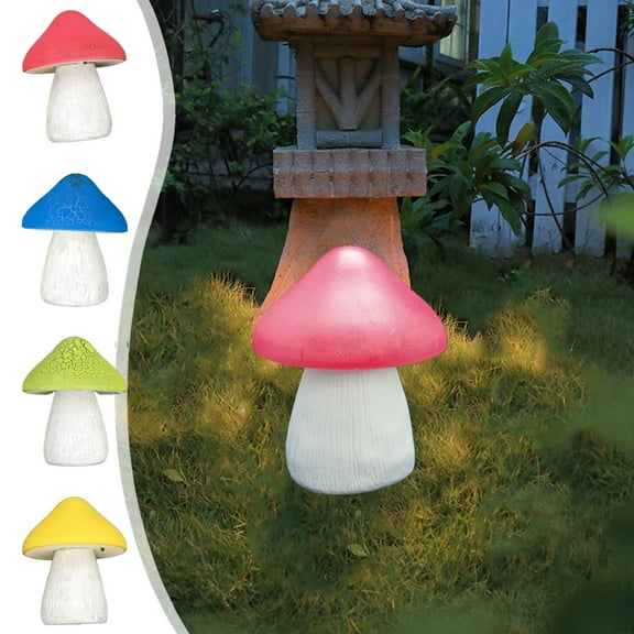 Solar Garden Decor Light,Outdoor Solar Powered Garden Mushroom Lights LED Waterproof Cute Mushroom Shaped Pathway Landscape Lights,Mushroom Stake Lights for Garden Backyard Yard