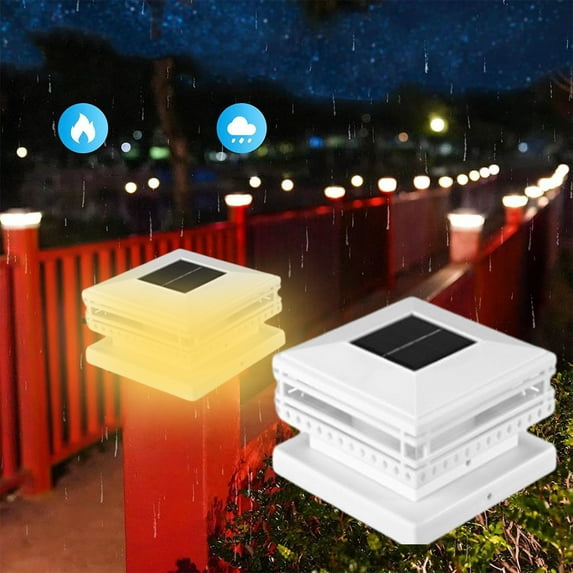 Solar Garden Decor Lights Outdoor Waterproof,Solar Powered Pathway Landscape Lighting,Solar Post Lights Outdoor,Solar Post Cap Lights,Solar Fence Lights for Patio Decks Walkway and Garden Decoration
