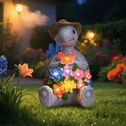 Solar Garden Decor Watering turtle, Outdoor Statue Solar Light Decoration, Housewarming Gift, Birthday Gift for Women, Mom, Grandma