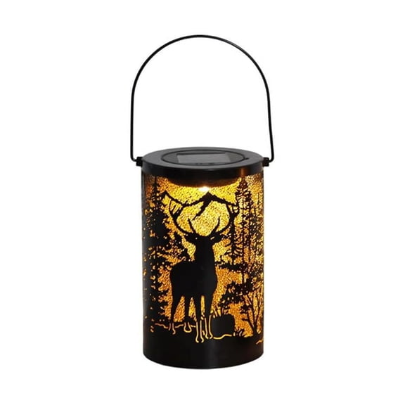 Solar Garden Deer Lantern Lights Outdoor Waterproof Decorative Ornaments Table Lamp for Patio Yard Decor