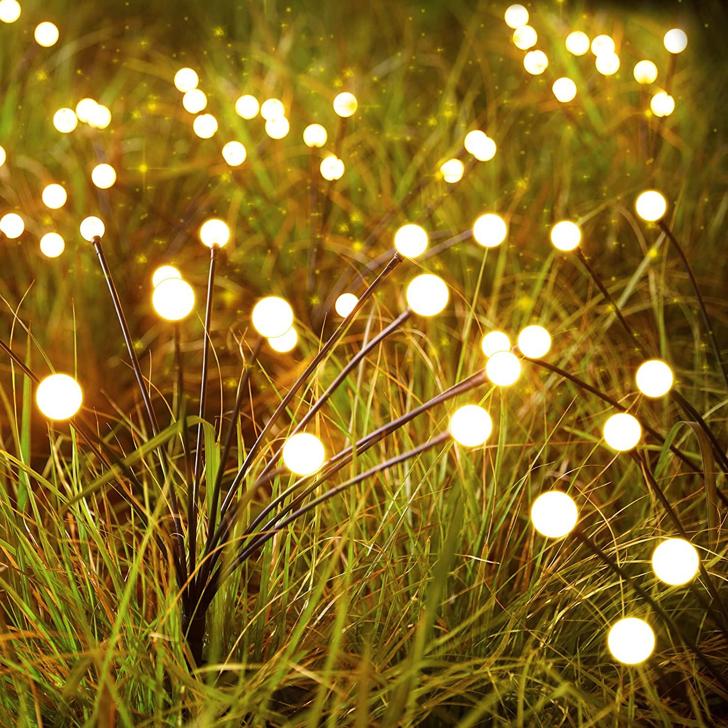 Solar Garden Firefly Lights 10LED Solar Swaying Light, Firefly Lights,Sway by Wind, Solar
