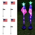 thumbnail image 1 of Solar Garden Flag Light | LED Outdoor Yard Decor | Colorful Gradient, Waterproof, Auto On/Off, Stainless Steel, ABS, Fabric | Multicolor | 2-Pack | 25.5 in, 1 of 9
