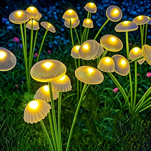 Solar Garden Jellyfish Mushroom Lights Waterproof Outdoor Decor Yard Patio Pathway Lawn Lamp