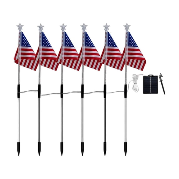 Solar Garden Lamp 4Th Of July Independence Day Patriotic Star Energy Efficient Solar Powered Outdoor Yard Light For Patio Lawn Patriotic Landscape Decoration Courtyard Lighting Ornament A 64X14.5Cm
