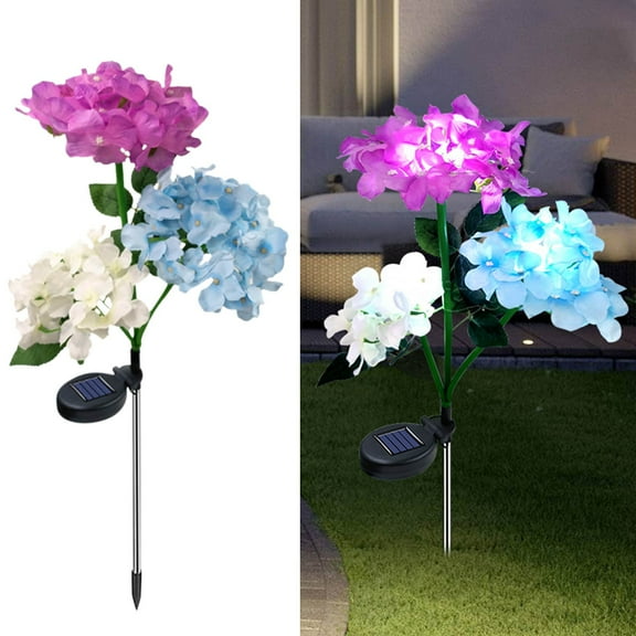Solar Garden Lantern, Czzoypi Hydrangea Macrophylla Solar Powered Outdoor Light, IP65 Waterproof LED Decorative Flower Lamp for Yard Patio Pathway