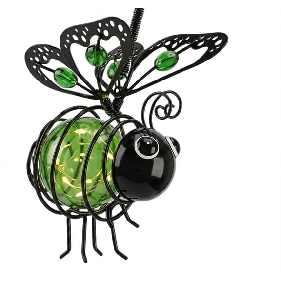 Solar Garden Light,Metal Bee Decor Weather-Resistant Wire Frame Ornament for Patio Yard Garden