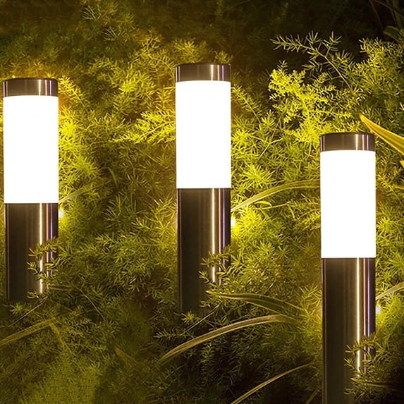Solar Garden Light, Outdoor Solar Light, Path Light, Waterproof IP65 Solar Powered Stake Lamp for Yard Lawn Landscape, Stainless Steel