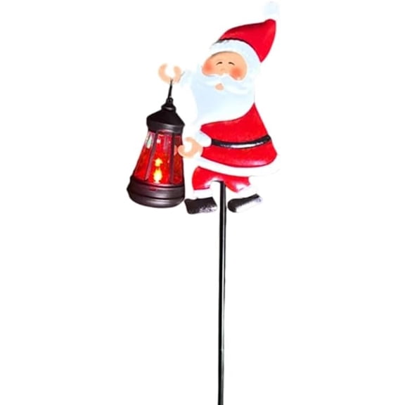 Solar Garden Light in The Shape of Santa Claus, Christmas Solar Kettle Lights, Garden Lawn Decorative Lights, Waterproof Plastic Gardens Decor for Backyard Lawn Patio Pathway