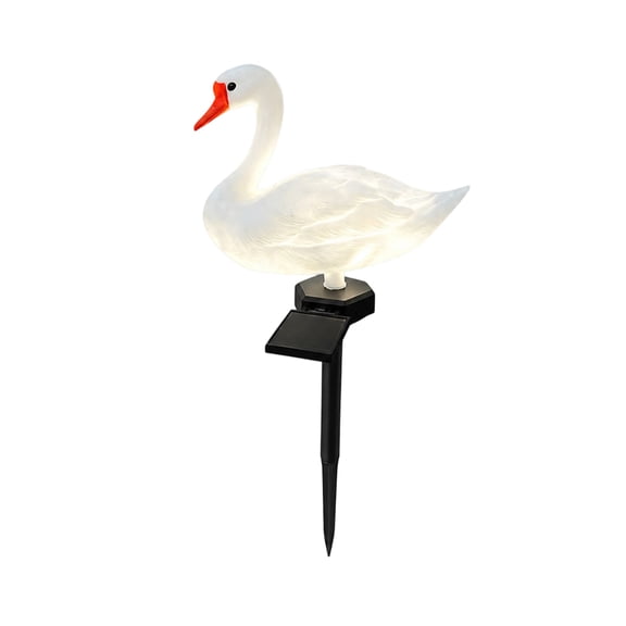 Solar Garden Light Swan Style Outdoor Solar Light Warm Light Lamp Pathway Landscape Light Waterproof Decorative Lighting for Lawn Patio Yard Outdoor Spaces