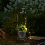 Solar Garden Light for Outdoor Patio Decor, Solar Watering Can with String Lights