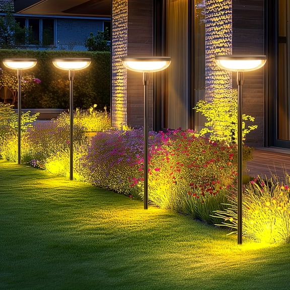 Solar Garden Lights, 2/6 Pack 40LM Bright Solar Lights Outdoor, Up to 14Hrs, 31" Tall Solar Pathway Lights Outdoor Waterproof, Auto On/Off Outdoor Solar Lights for Yard Outside Patio Path Lawn