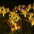 Solar Garden Lights, 2 Pack 16 LEDs Solar Fiber Optic Butterfly Lights