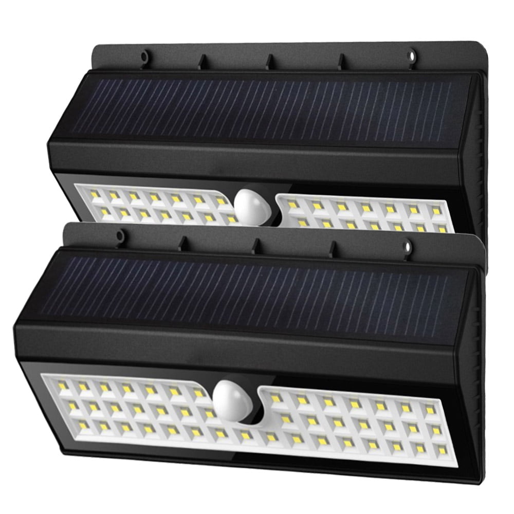 Solar Garden Lights 44 Bright LEDs Outdoor Motion Sensor Lights Waterproof and Wireless for Garden Path, Backyard Lighting, Motion Security Lights, Driveway, Stairs, Fence, Deck - Set of 2