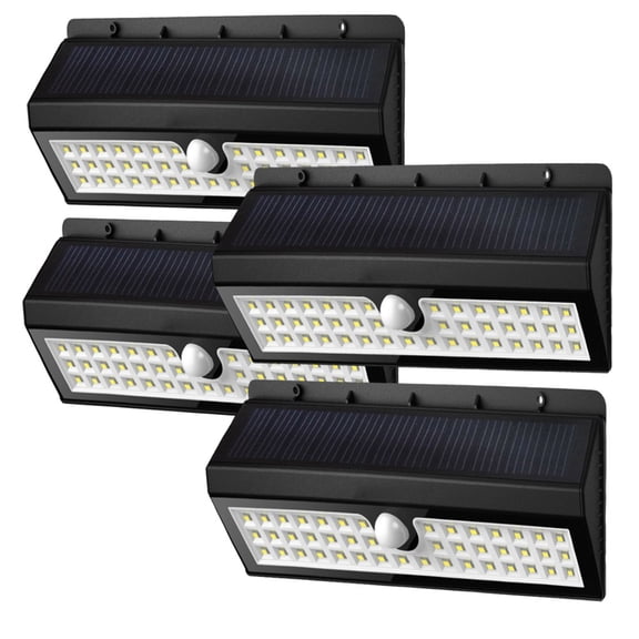 Solar Garden Lights 44 Bright LEDs Outdoor Motion Sensor Lights Waterproof and Wireless for Garden Path, Backyard Lighting, Motion Security Lights, Driveway, Stairs, Fence, Deck - Set of 4