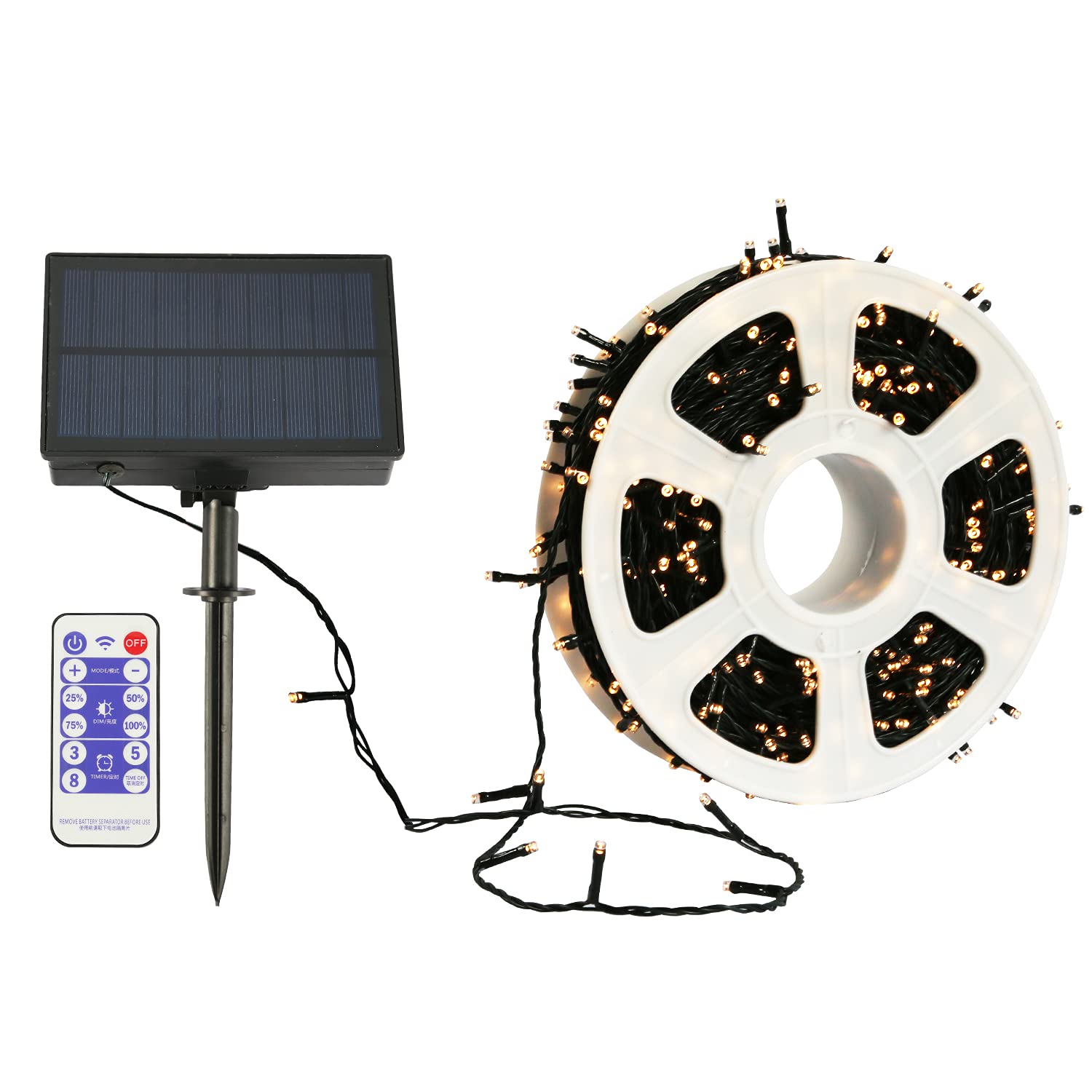Solar Garden Lights 600 LED 200FT Waterproof 8 Modes Remote Control