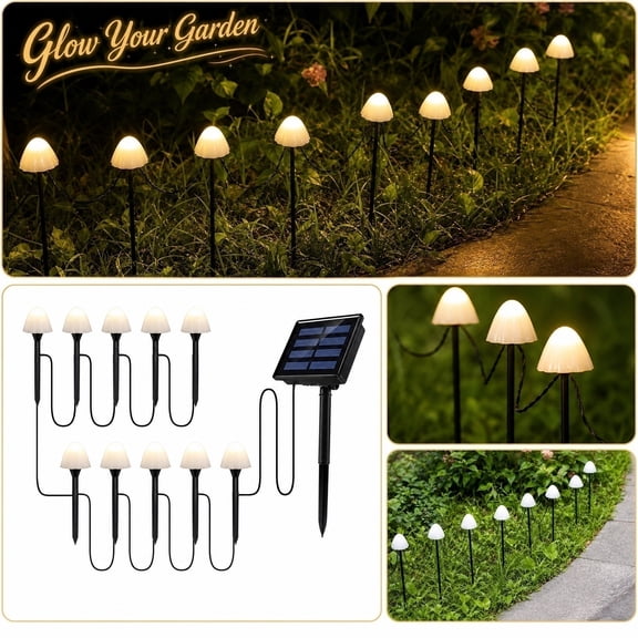 Solar Garden Lights Bubble Ball String Lights, Outdoor Stake Decor with Colorful LED, Waterproof Party Lights for Lawn Pathway Yard Festivals Yellow