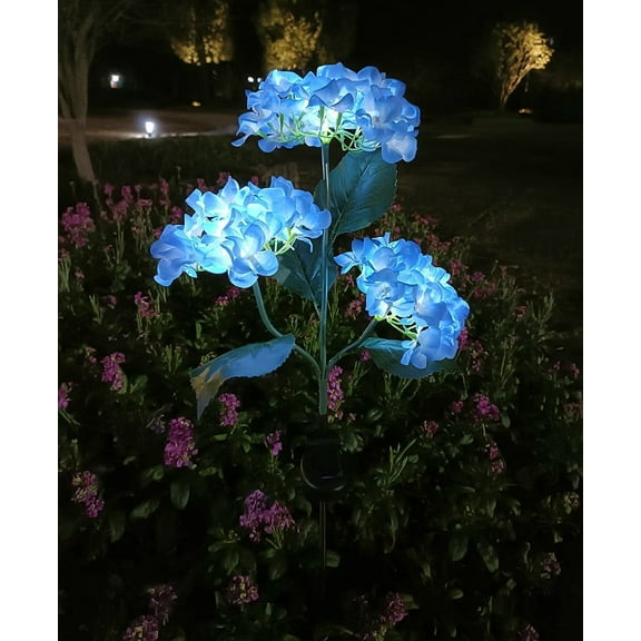 Solar Garden Lights, Colorful Hydrangea Flower Light for Yard Decor, Waterproof Decorative Garden Lights, 4-Color Light, Solar Flower Lights for Yard Pathway