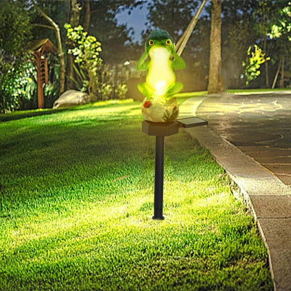 Solar Garden Lights​ Cute Forest Animal Shape Lamps Black Spike Solar Charge Cute Wildlife Look, Garden Outdoors Lawn Accent