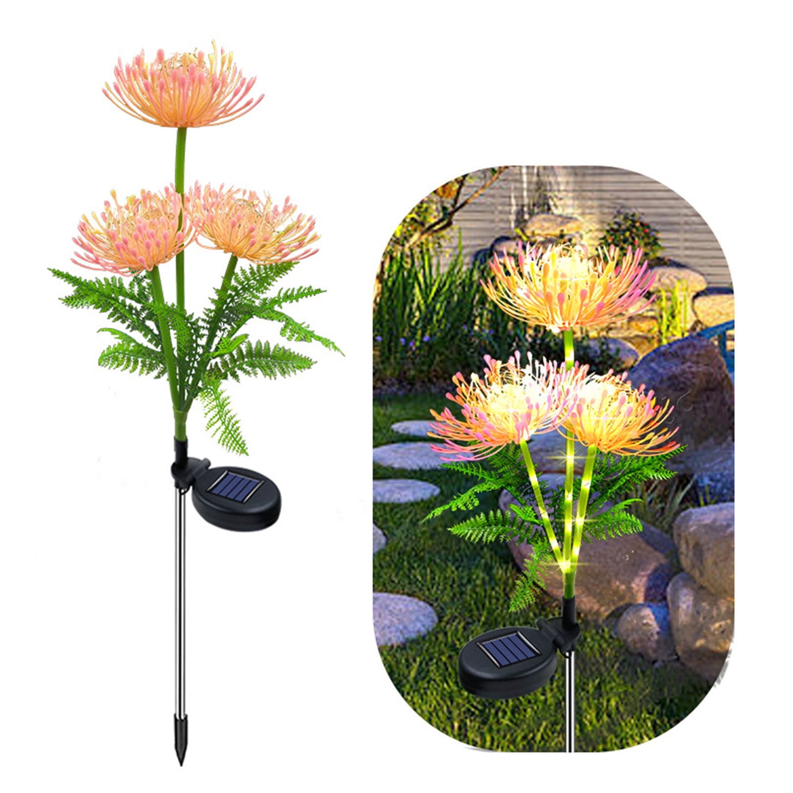 100Fens Solar Garden Lights Solar Flowers Lights With Glowing Flowers Stems Upgraded Solar Panel Solar Lights Outdoor For Garden Decoration Yard Decor And Gift For Moth