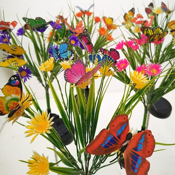 Solar Garden Lights, LED Solar Swaying Lights with Highly Flexible Wire, Like Lively Dragonfly Butterfly Flying in Garden, Waterproof Solar Outdoor Lights for Yard Pathway Decor