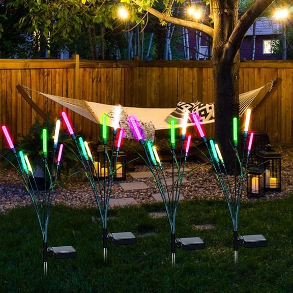 Solar Garden Lights, LED Swaying Solar Lights for Mother's Day, 28 Inches Waterproof Garden Lights for Pathway Yard Outdoor Garden Decor, Gardening Gifts, Mulitiple Colors Change(Colorful Lights)