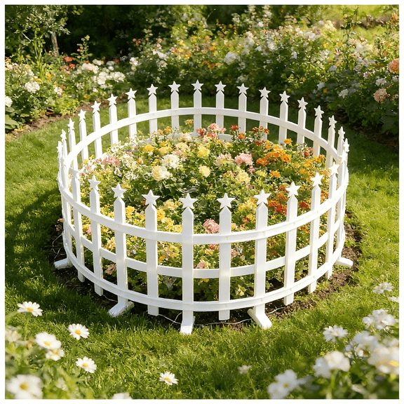 Decorative Garden Fence, 8 Pack Small Border Fence with Stakes, Garden Fencing for Flower Bed Lawn Landscape Outdoor